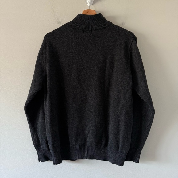 LL‎ Bean Lambs Wool Henley Sweater Mens Medium Gray Fisherman Coastal Outdoors - Picture 2 of 15